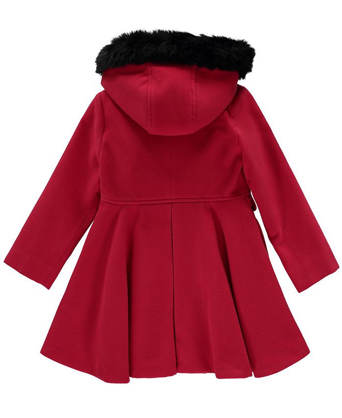 Girls wool cheap coat with hood