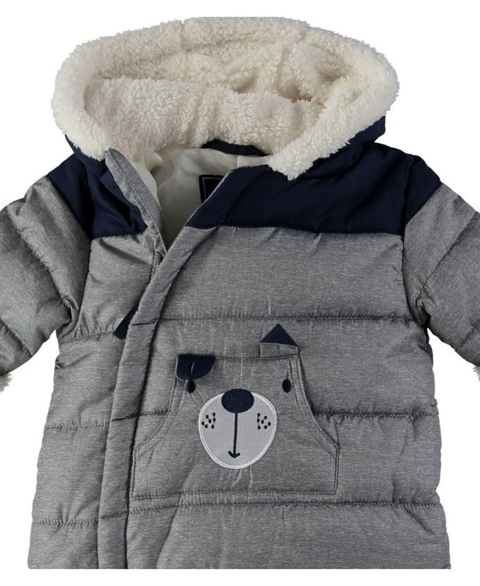 S Rothschild & CO Rothschild Baby Boys Animal Embroidered Sherpa Pram