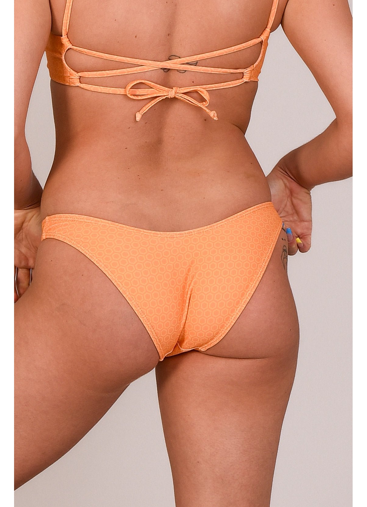 Oosc Women's Tangerine Squeeze Brazilian Bikini Bottoms