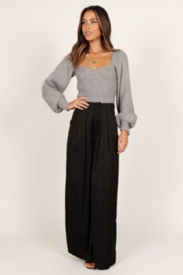 Gia Sweetheart Neck Bell Sleeve Knit Sweater