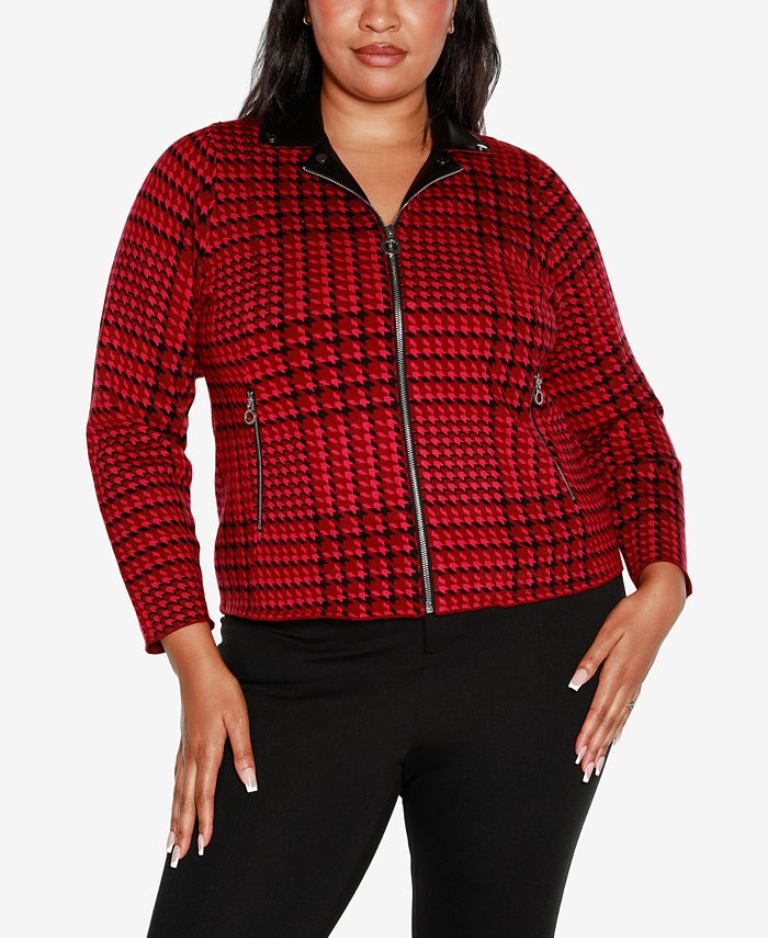 Women's plus clearance size houndstooth jacket