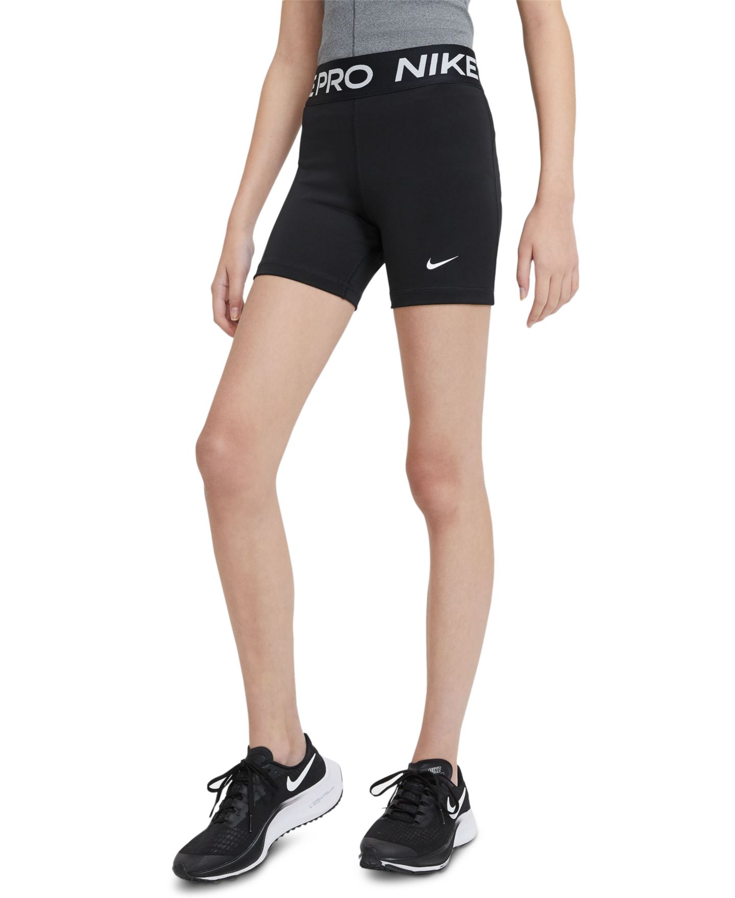Шорты Nike Pro Elastic Waist 3" Shorts для девочек, цвет: Чёрный — фото 3
