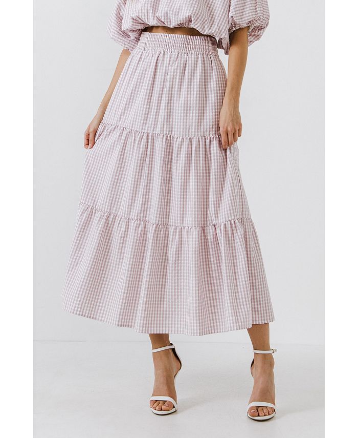 English Factory Women's Tiered Maxi Skirt - Macy's