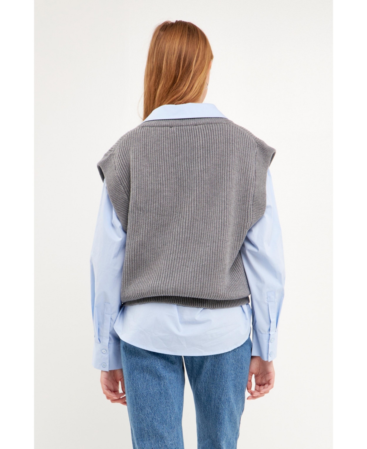 English Factory Women's V-neck Knit Sweater Vest