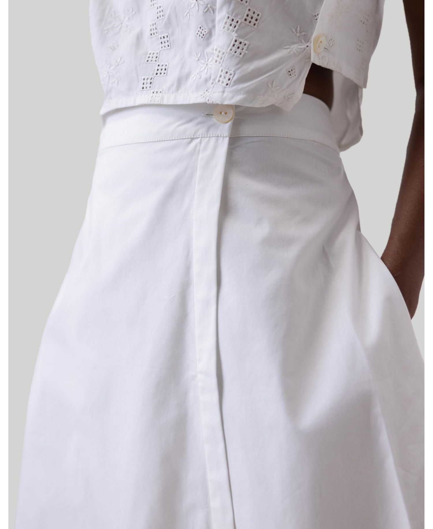 Women's Overlap Midi Skirt