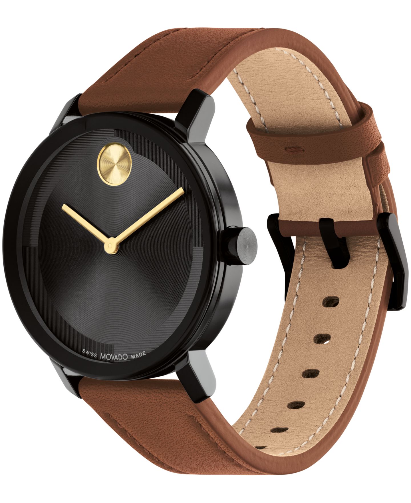 Мужские часы Movado Bold Evolution 2.0 Swiss Quartz Cognac Leather Watch 40mm — фото 2