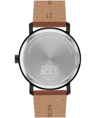Men's Bold Evolution 2.0 Swiss Quartz Cognac Leather Watch 40mm