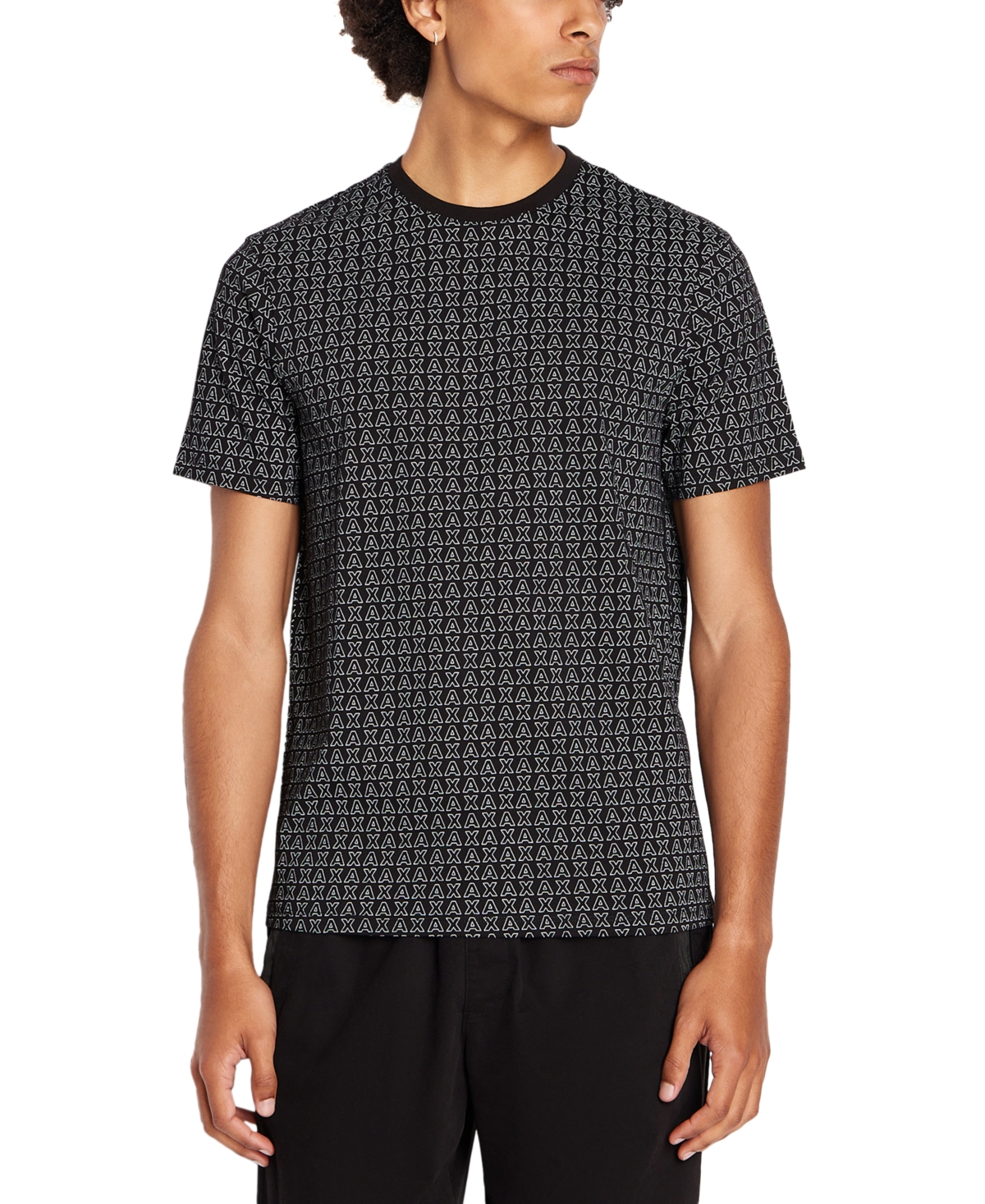 EAN 8057970022787 product image for A X Armani Exchange Men's Classic Fit Allover Logo Print T-Shirt | upcitemdb.com