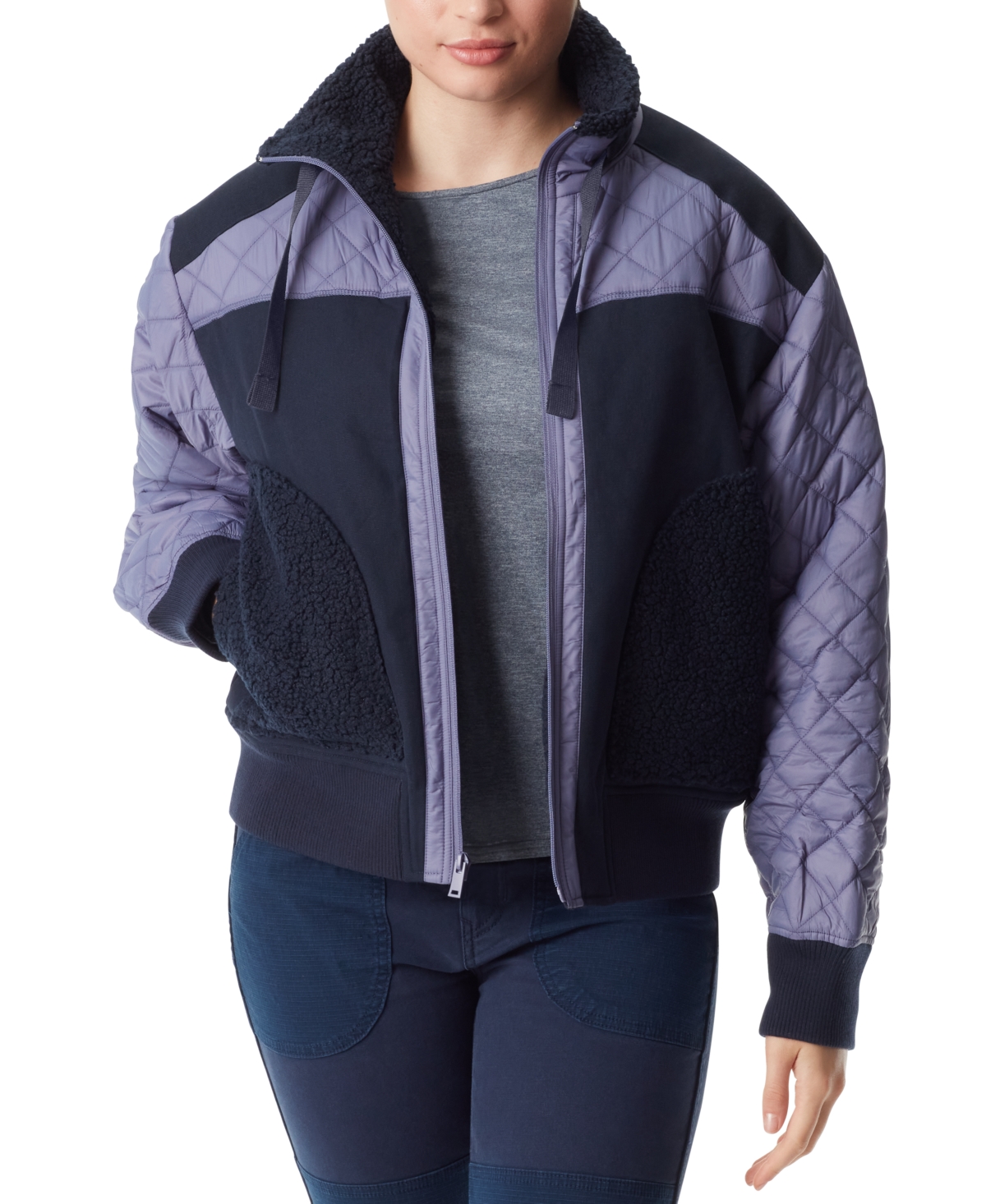 Bass Outdoor Women's Quilted-Trim Zip Bomber Jacket