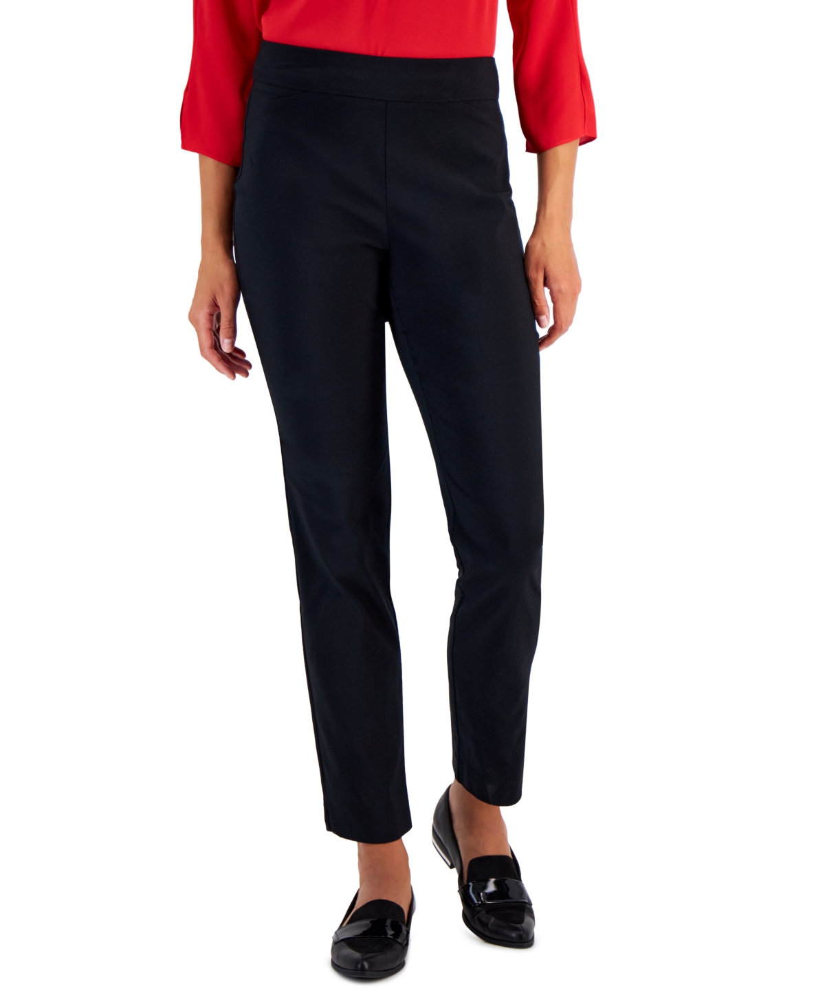 Women's Cambridge Woven Pull-On Pants, Created for Macy's - Claret Rose