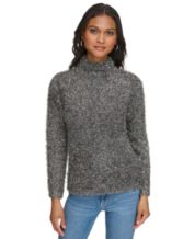 Calvin Klein Women's Uplift Wool Knit Crewneck Sweater - Orange - M