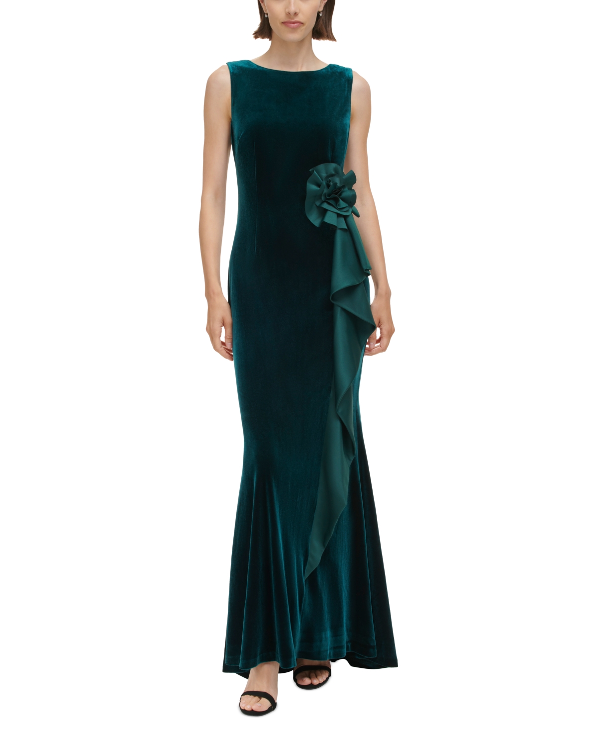 Jessica howard velvet mesh gown shop