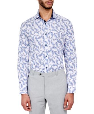 Society of Threads - Men's Regular-Fit Paisley Performance Dress Shirt
