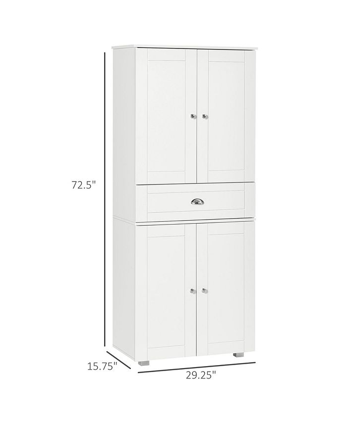 72" Freestanding Kitchen Pantry with 2 Large Double Door