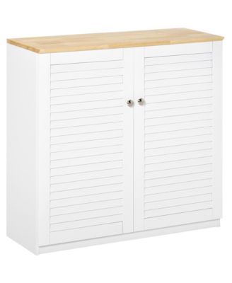 Mayfield Accent Storage Cabinet with Doors Shiplap Gray/Pure White - Bush  Furniture