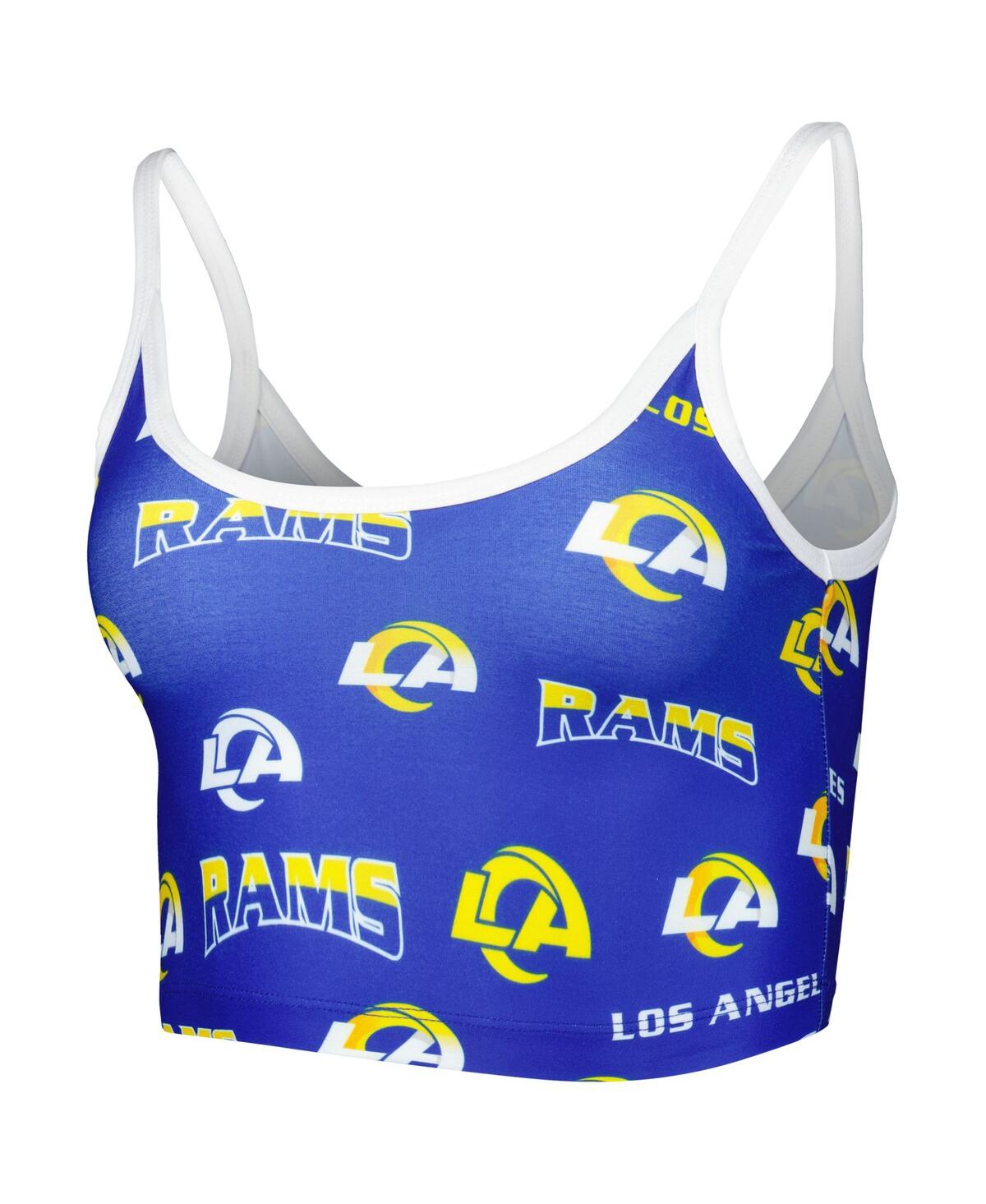 Shop Concepts Sport Women's  Royal Los Angeles Rams Breakthrough Allover Knit Lounge Bralette