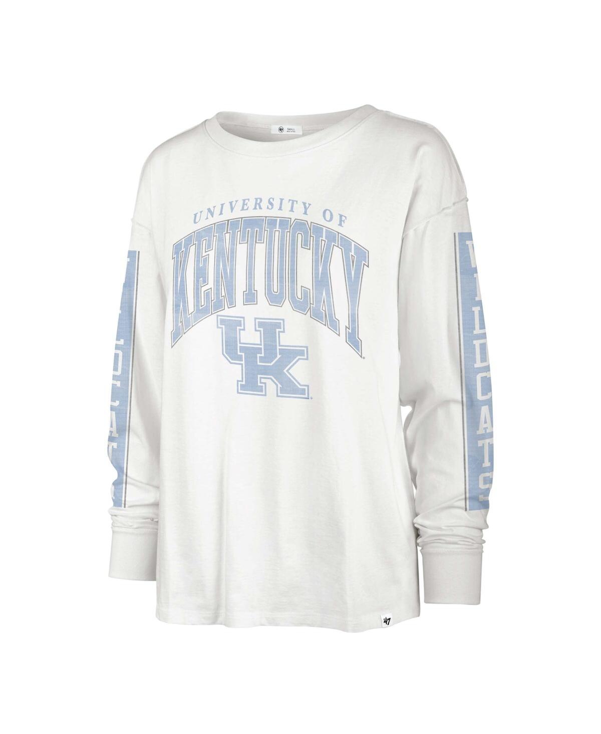 Shop 47 Brand Women's ' White Kentucky Wildcats Statement Soa 3-hit Long Sleeve T-shirt