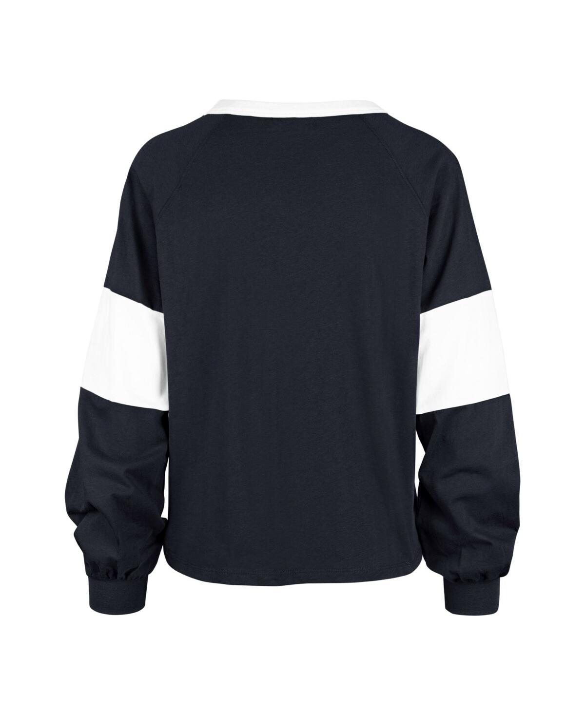 47 BRAND WOMEN'S '47 BRAND NAVY NOTRE DAME FIGHTING IRISH UPSIDE RHEA RAGLAN LONG SLEEVE T-SHIRT 