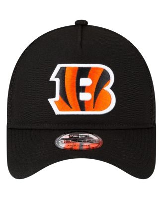 Men's Black Cincinnati Bengals A-Frame Trucker 9FORTY Adjustable Hat
