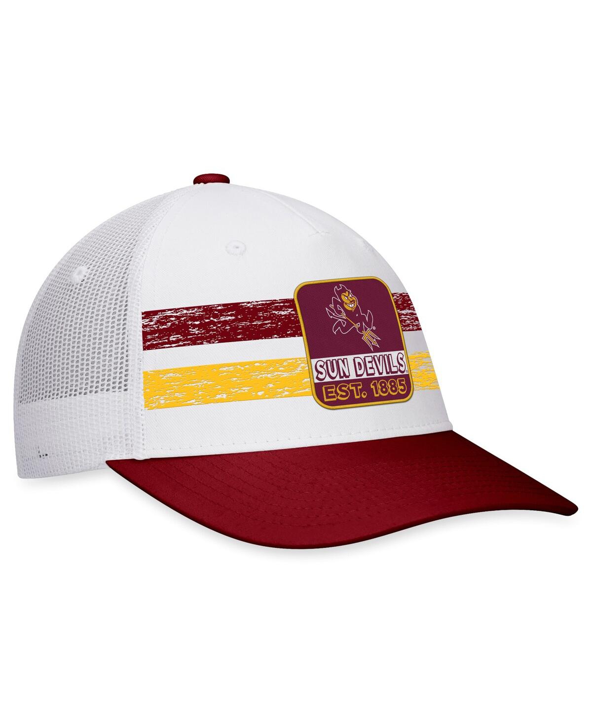 Top Of The World Men's  White, Maroon Arizona State Sun Devils Retro Fade Snapback Hat In White,maroon