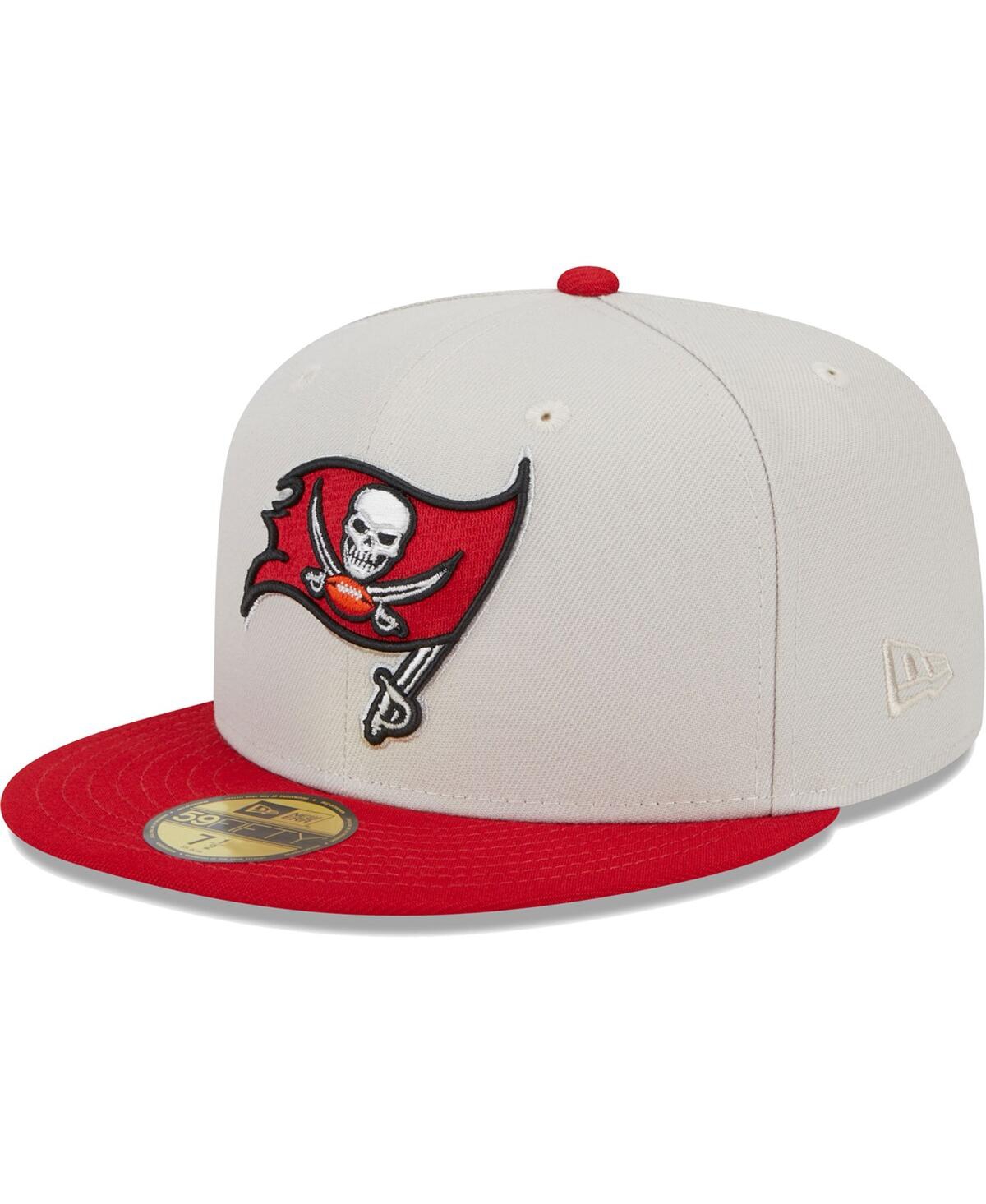 Shop New Era Men's  Khaki, Red Tampa Bay Buccaneers Super Bowl Champions Patch 59fifty Fitted Hat In Khaki,red