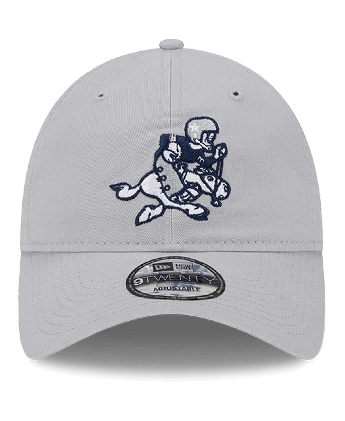 NEW ERA MEN'S NEW ERA GRAY DALLAS COWBOYS RETRO MAIN CORE CLASSIC 2.0 9TWENTY ADJUSTABLE HAT 