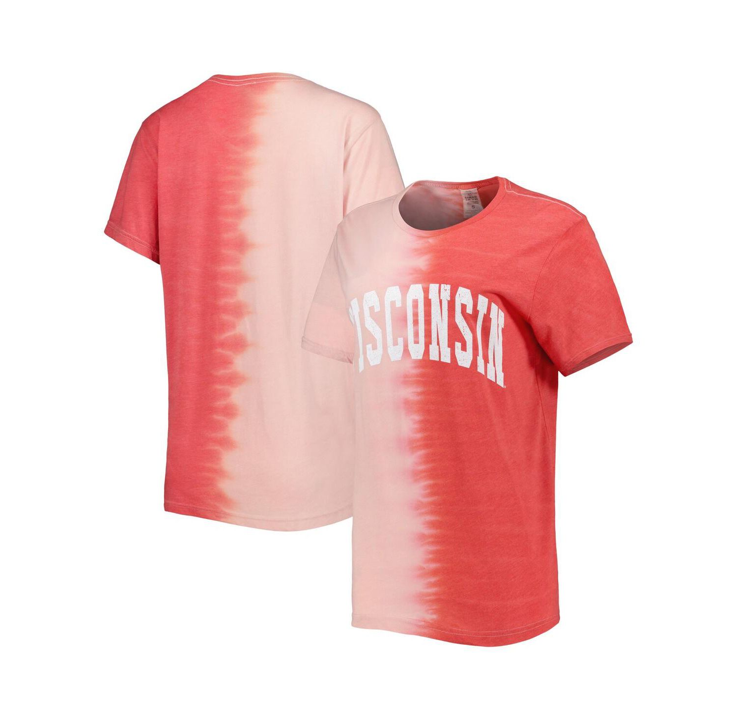 Women's Red Wisconsin Badgers Find Your Groove Split-Dye T-shirt