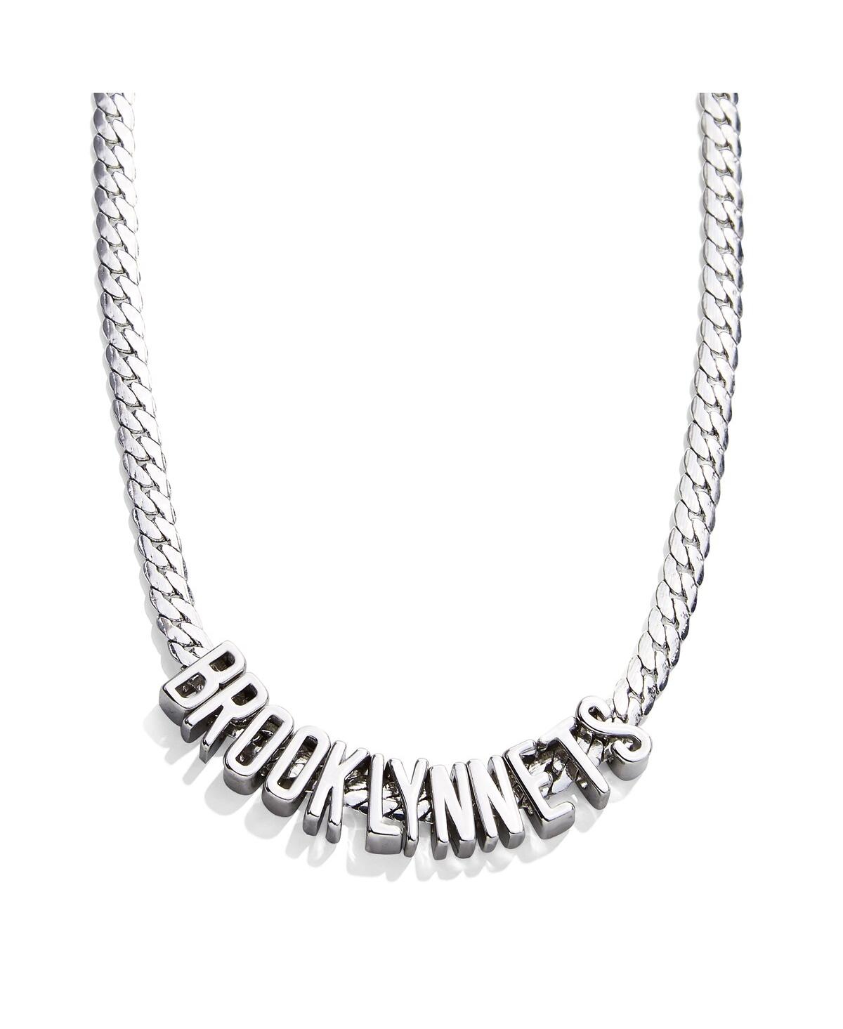 Shop Baublebar Women's  Brooklyn Nets Team Chain Necklace In Silver