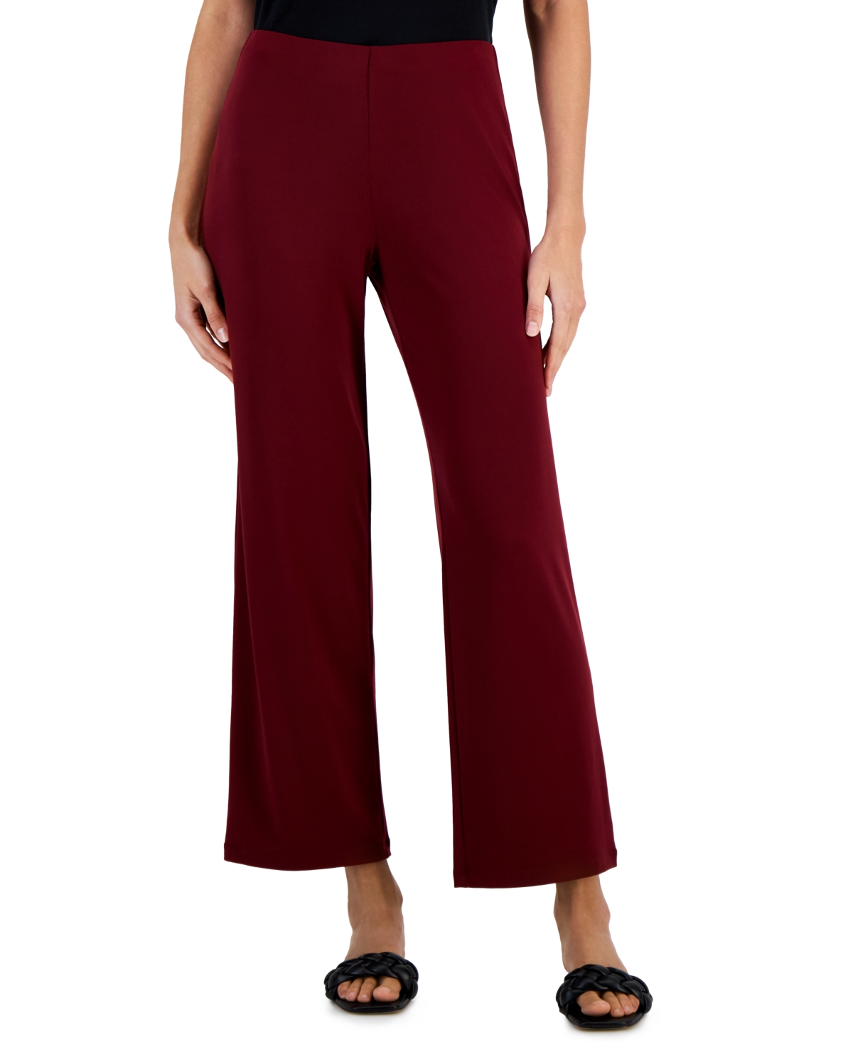 Jm Collection Women's Knit Wide-Leg Pull-On Pants, Created for Macy's