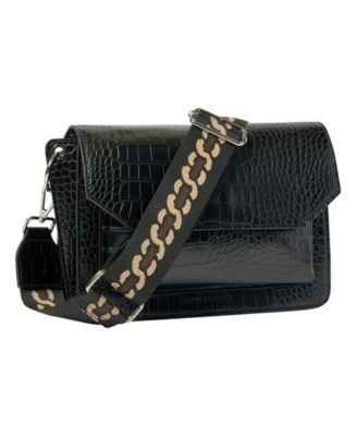 Au Revoir Croc-effect Faux Leather Crossbody Bag