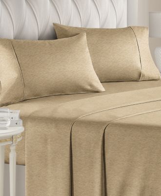 4 Piece Deep Pocket Microfiber (Muted, Vibrant, Heathered) Sheet Set - Queen