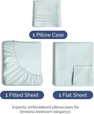 Microfiber 3 Piece Deep Pocket Sheet Set, Twin