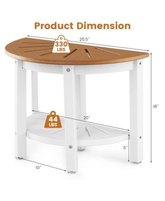 Waterproof HDPE Semicircular Shower Bench 2-Tier Bath Spa Bench