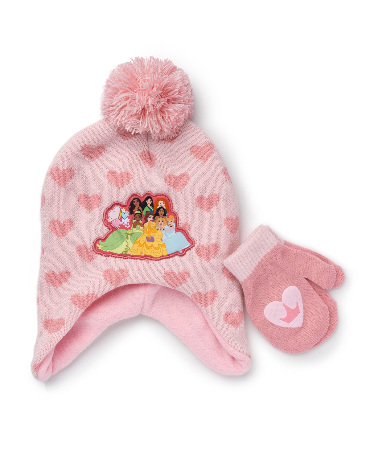 Berkshire Princess Toddler Girls Hat And Mittens Set, 2 Piece In Pink