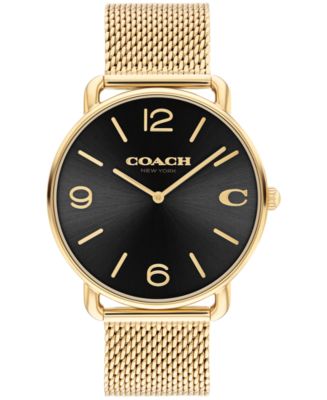 COACH Unisex Elliot Gold-Tone Stainless Steel Mesh Bracelet