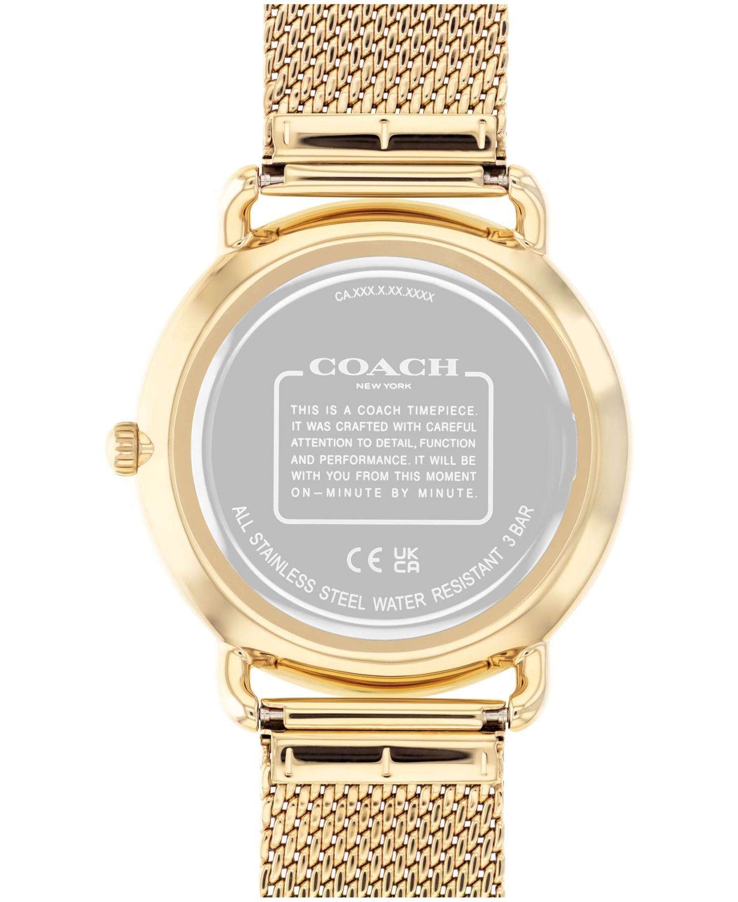 Часы COACH Unisex Elliot Gold-Tone Stainless Steel Mesh Bracelet Watch 41mm — фото 3