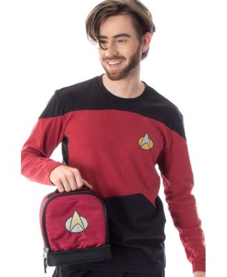 The Next Generation Picard Embroidered Starfleet Logo Dual Compartment Insulated Lunch Box Bag Tote