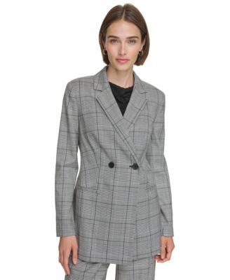 Calvin Klein - Women's Glenn Plaid Double Breasted Jacket