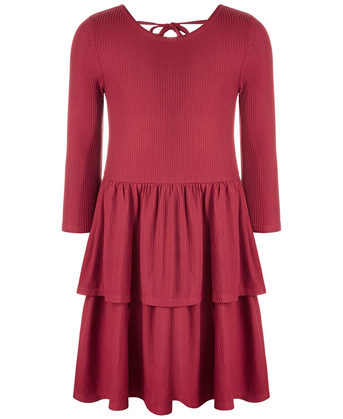 Epic Threads Big Girls Ribbed Knit Tiered Ruffled Dress Created