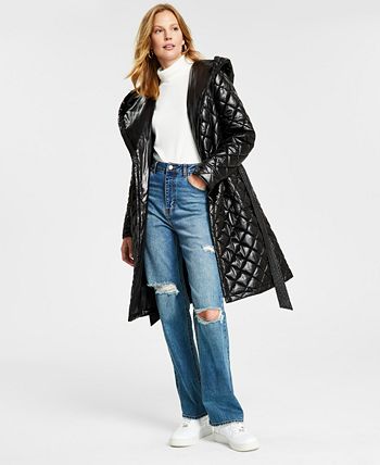 Michael kors quilted belted coat store
