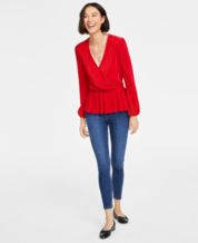 Red Blouse Womens Tops Macy s