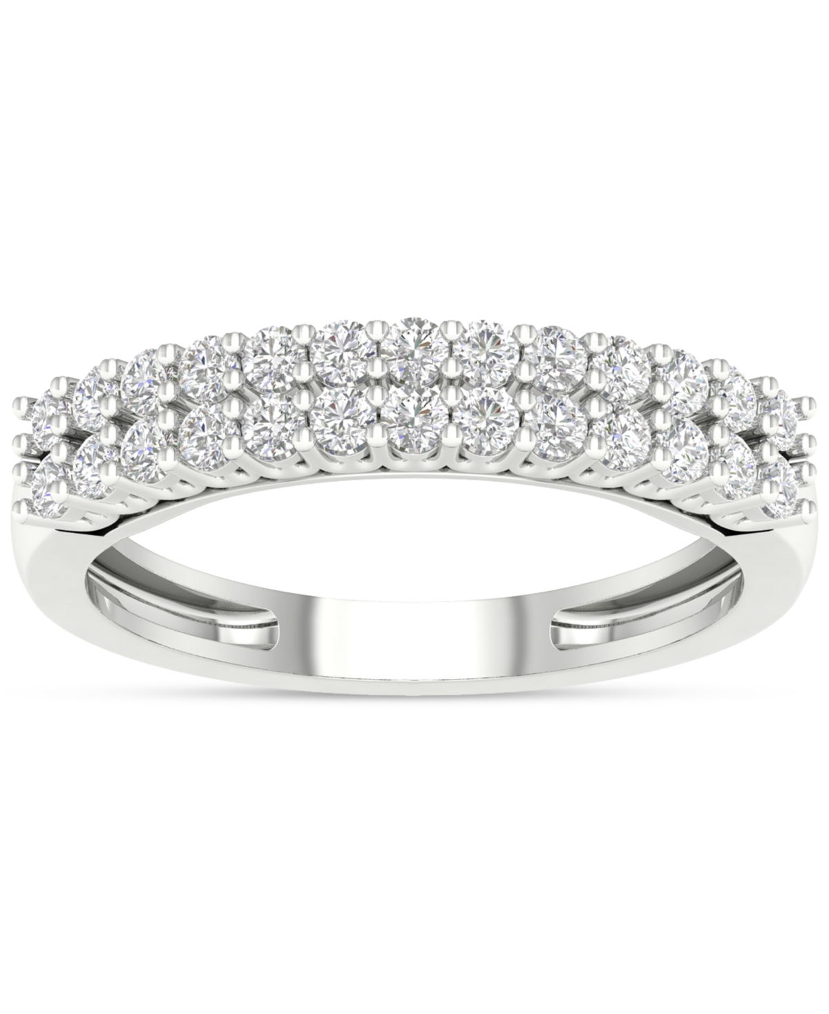 Diamond Double Row Anniversary Band (1/2 ct. t.w.) in 14k- White Gold