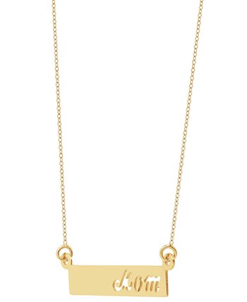 Macy's - Mom Bar 17" Pendant Necklace in 10k Gold