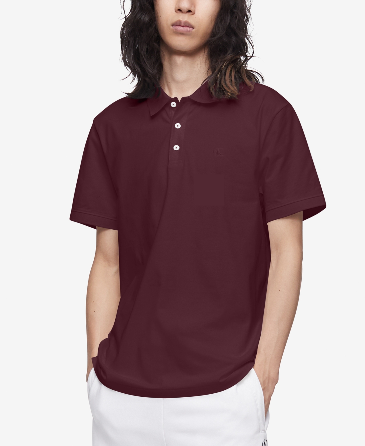 Calvin Klein Men's Regular-fit Smooth Cotton Monogram Logo Polo Shirt In Tawny Port