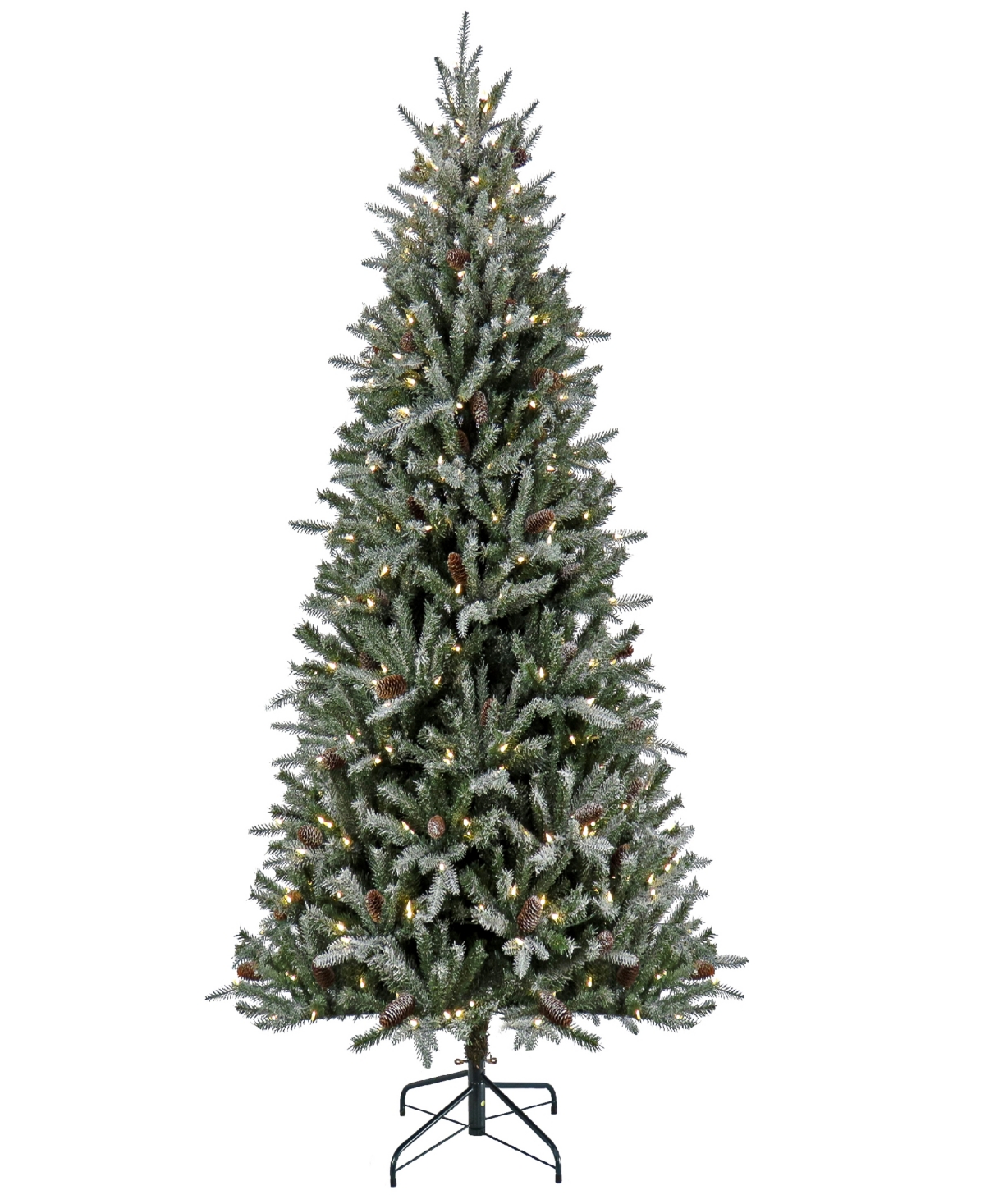 National Tree Company 7' Pre-lit Snowy Olallie Pine Tree With Led Lights In Green