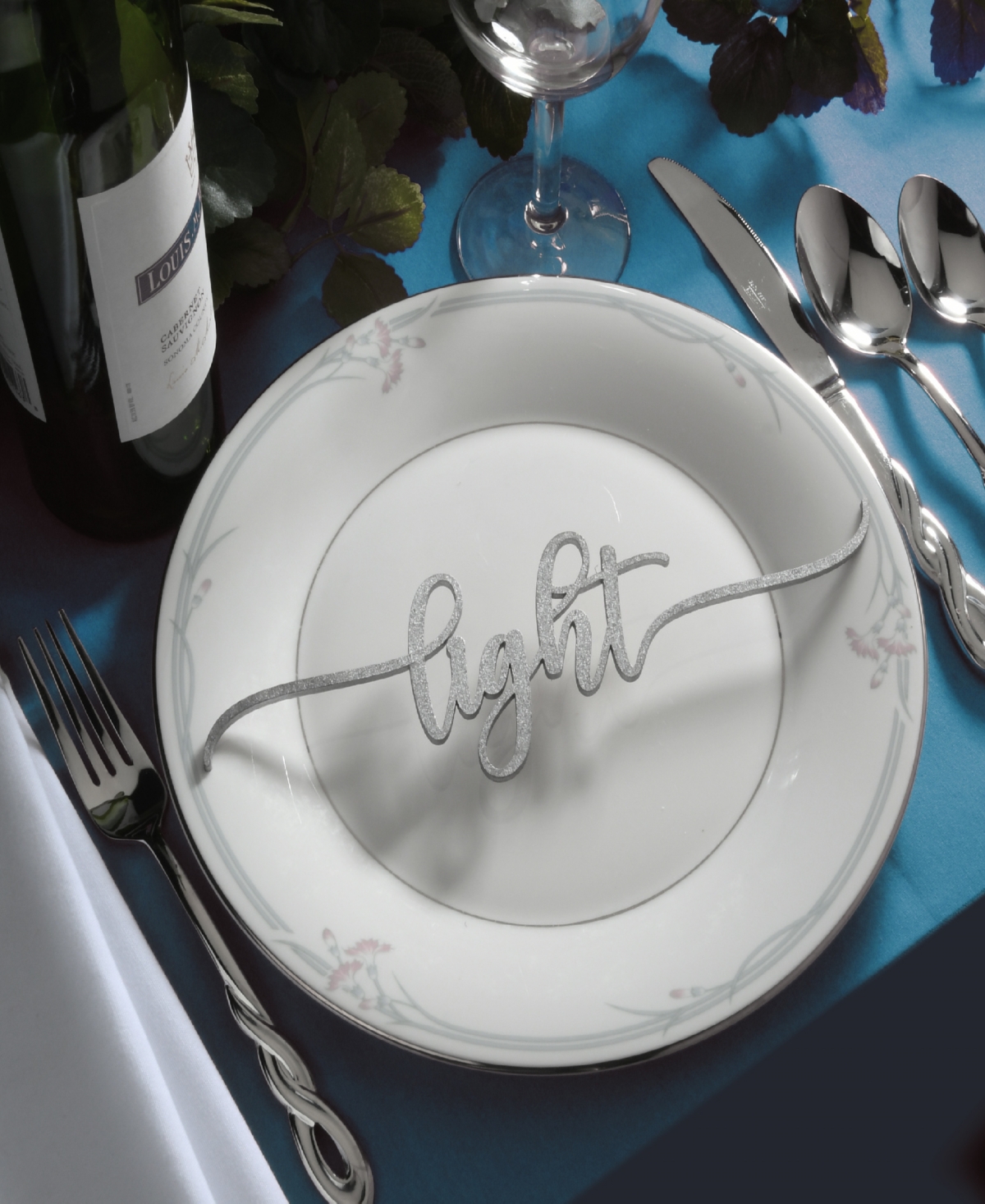 National Tree Company 4-piece Hannukah Place Setting Message Decor In Silver