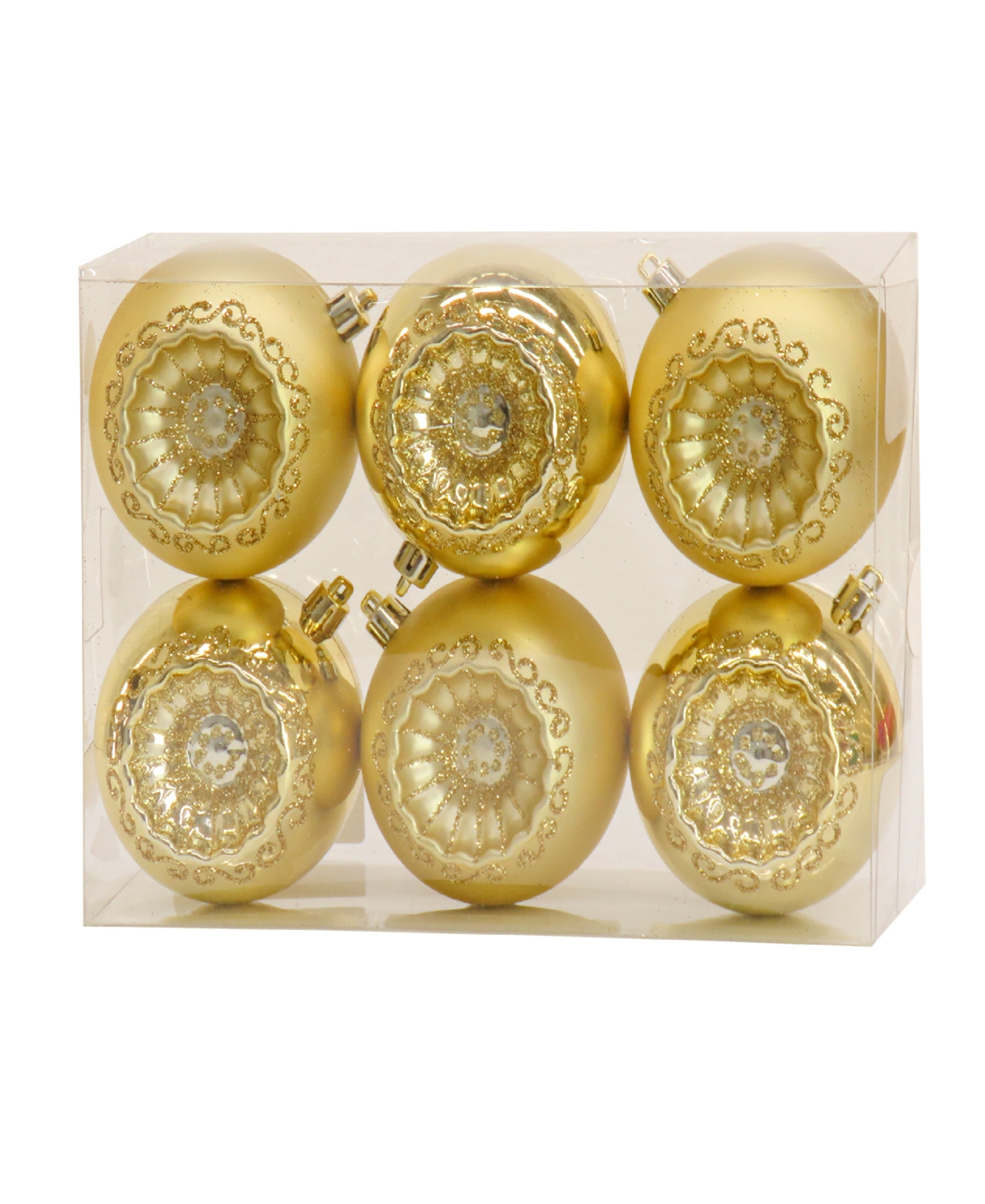 First Traditions 6-Piece Shatterproof Glittering Ornaments - Gold