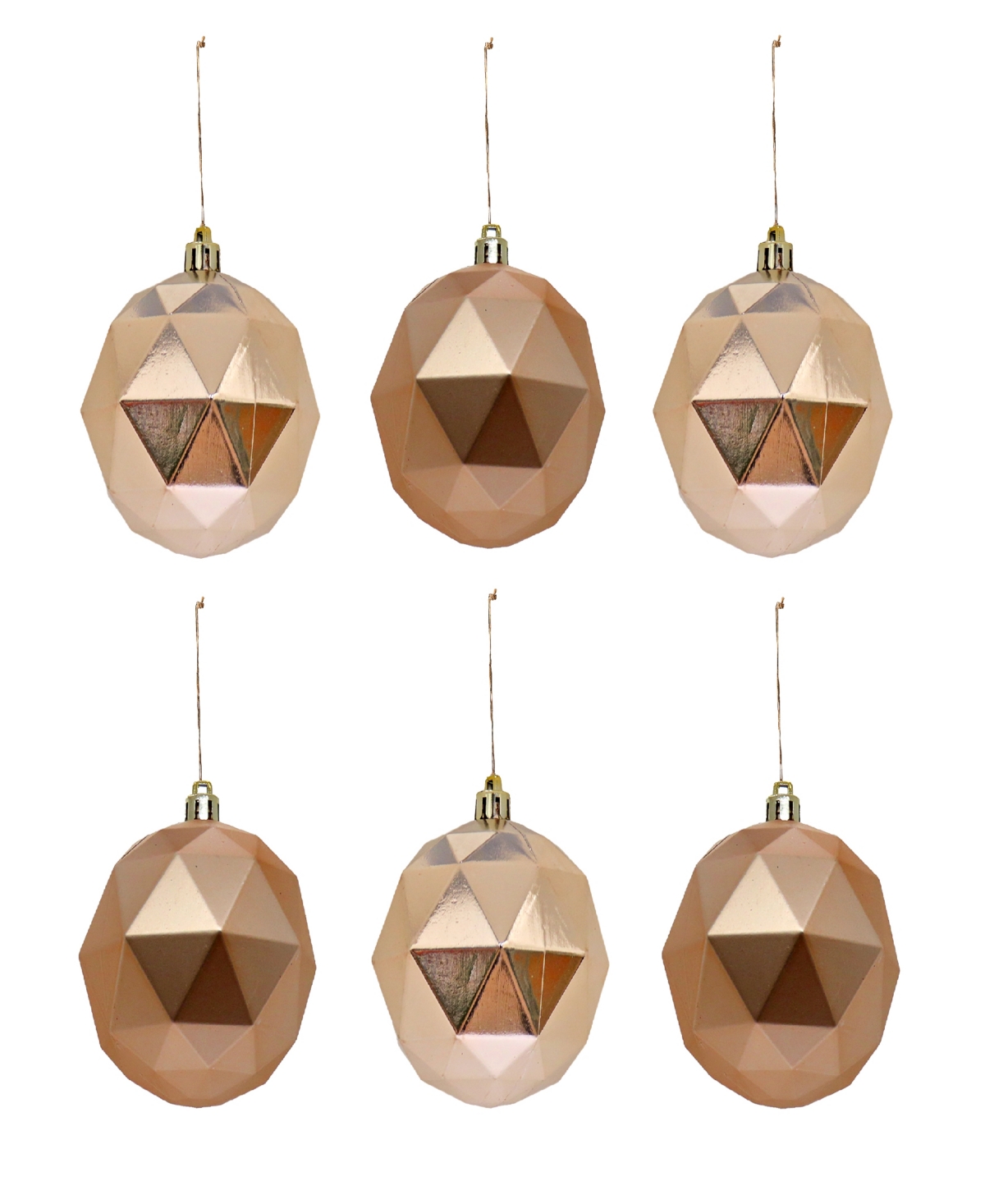 Shop National Tree Company First Traditions 6-piece Shatterproof Geometric Ornaments In Gold