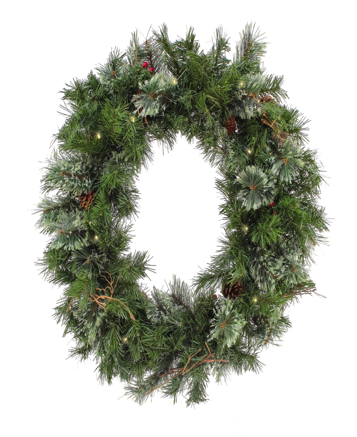 National Tree Company 30" Glistening Pine Wreath With Led Lights In Green