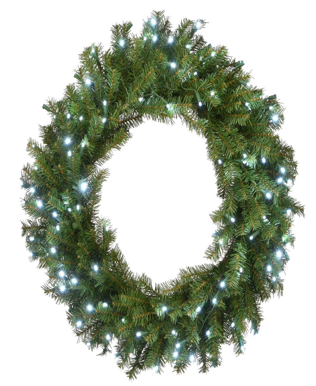 Le Present National Tree Company 30" Memory-shape Norwood Fir Wreath With Led Lights In Green